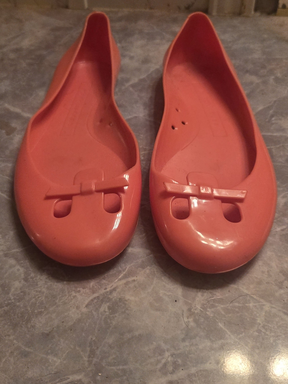 Marc Jacobs Coral Orange Jelly Flats